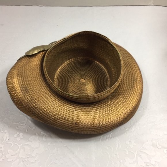 VTG Gold Fancy Doll Mannequin Stuffed Animal Derby Hat by Ann Marie Small - Picture 5 of 14